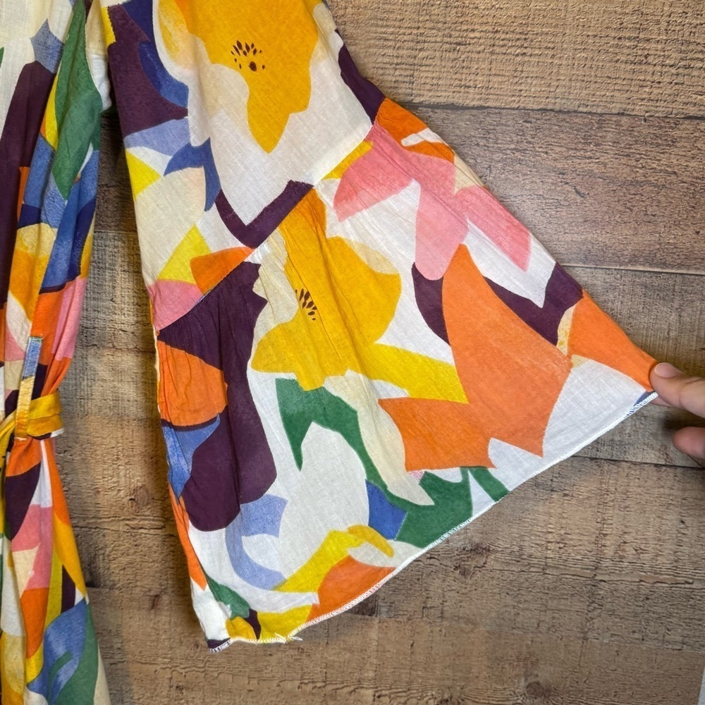 🌻 True Destinations Print Voile Cover Up Kimono Tropical Resort Boho Medium* - Picture 5 of 12